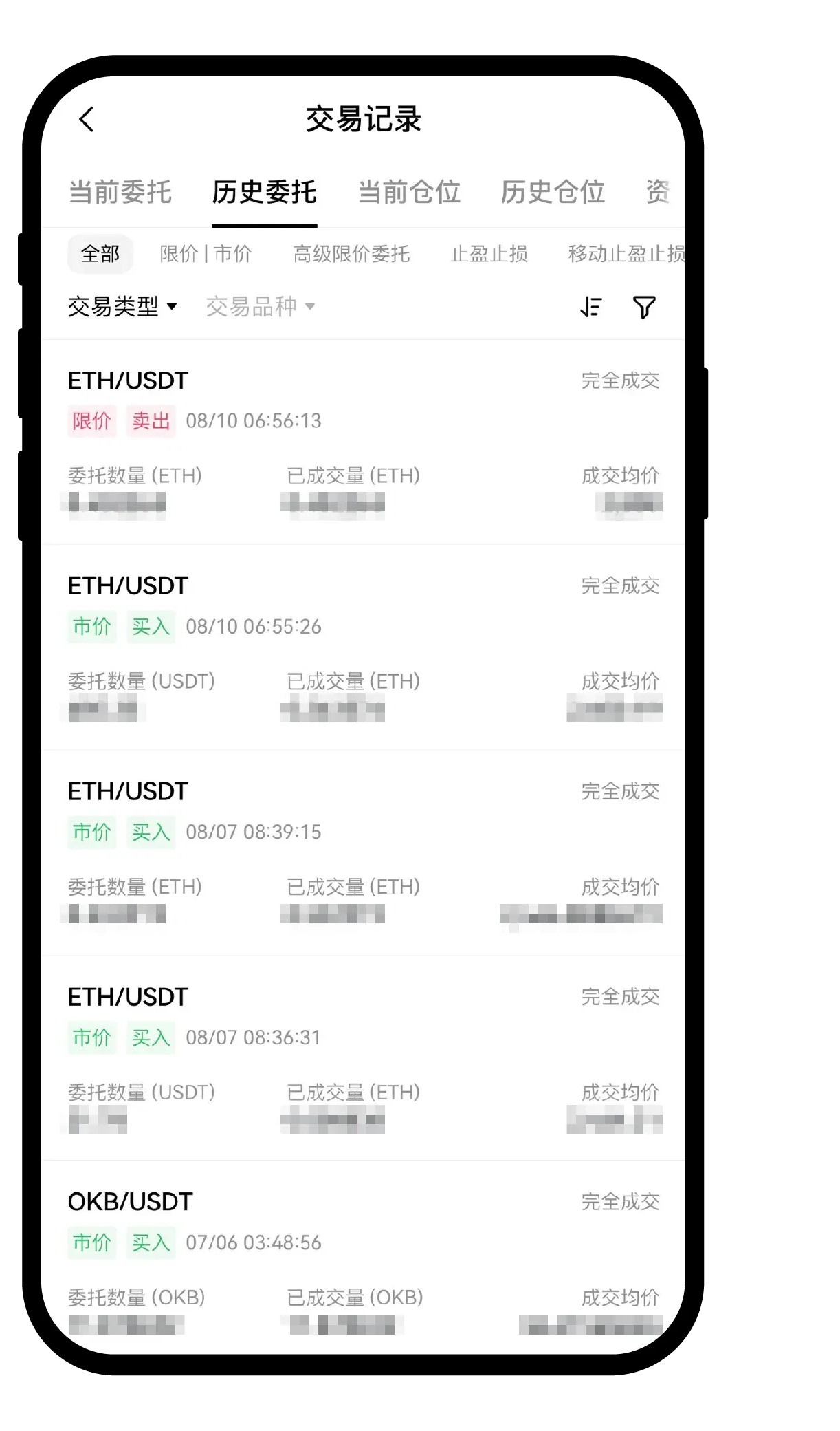 欧易现货订单记录怎么查:成交与委托区分-玩转加密货币