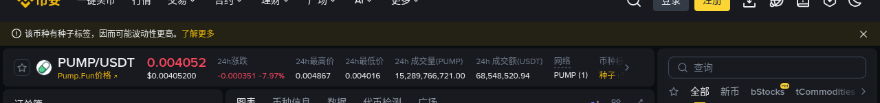 币安种子标签和观察标签怎么认:行情页风险提示-玩转加密货币